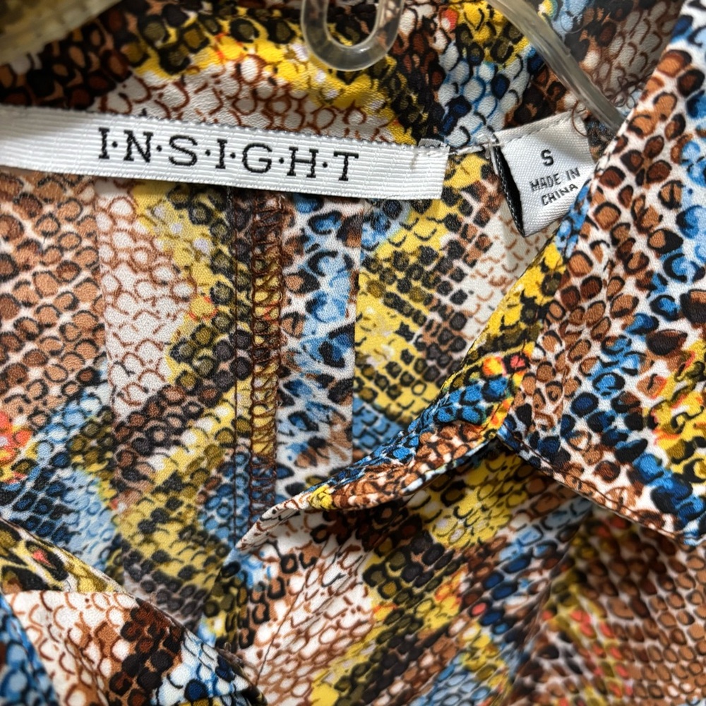 Insight Python Print Button Up Tunic Top Size S - Picture 4 of 11